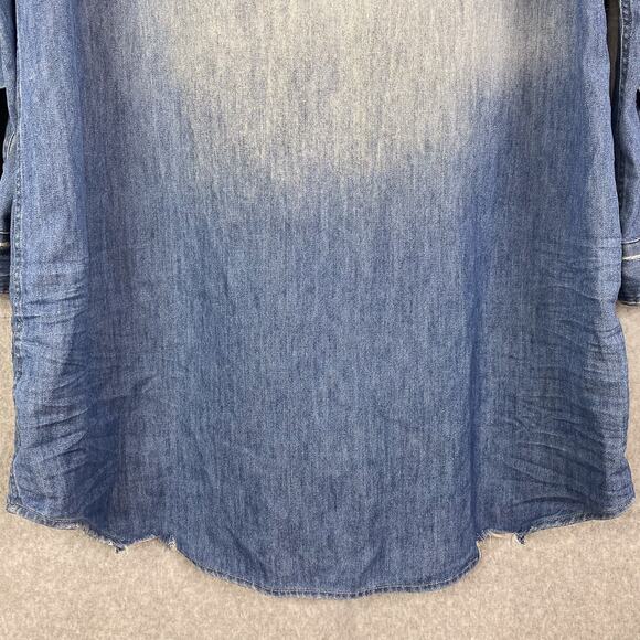 Frank & Eileen Distressed Vintage Wash Mary Classic Shirt Dress Size Small - Picture 10 of 13
